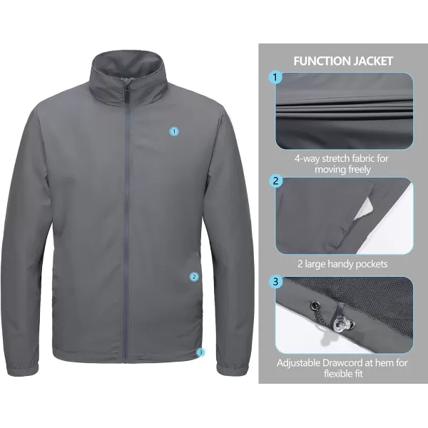 Little Donkey Andy Men’s Lightweight Breathable Windbreaker Golf Jacket UPF50+ Windproof Outdoor Running Coat