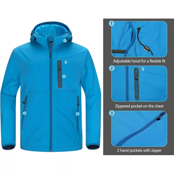 Little Donkey Andy Men's Lightweight Hooded Softshell Jacket for Running Travel Hiking, Windproof, Water Repellent