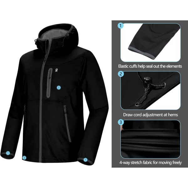 Little Donkey Andy Men's Lightweight Hooded Softshell Jacket for Running Travel Hiking, Windproof, Water Repellent