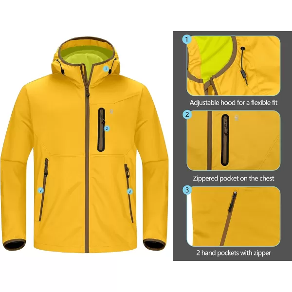 Little Donkey Andy Men's Lightweight Hooded Softshell Jacket for Running Travel Hiking, Windproof, Water Repellent