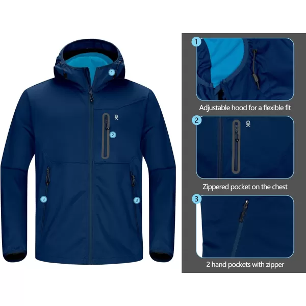 Little Donkey Andy Men's Lightweight Hooded Softshell Jacket for Running Travel Hiking, Windproof, Water Repellent