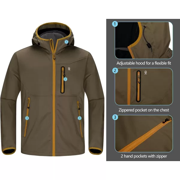 Little Donkey Andy Men's Lightweight Hooded Softshell Jacket for Running Travel Hiking, Windproof, Water Repellent