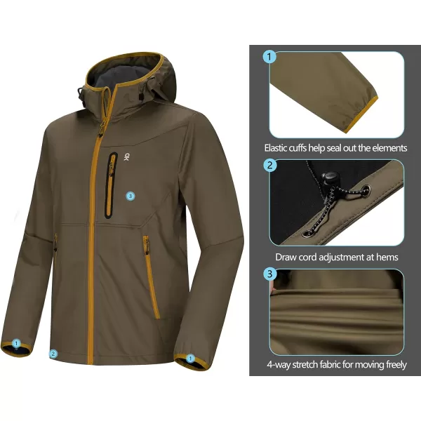 Little Donkey Andy Men's Lightweight Hooded Softshell Jacket for Running Travel Hiking, Windproof, Water Repellent