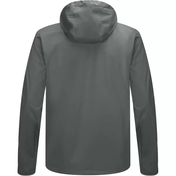 Little Donkey Andy Men's Lightweight Hooded Softshell Jacket for Running Travel Hiking, Windproof, Water Repellent
