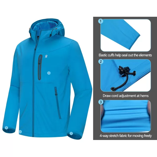 Little Donkey Andy Men's Lightweight Hooded Softshell Jacket for Running Travel Hiking, Windproof, Water Repellent