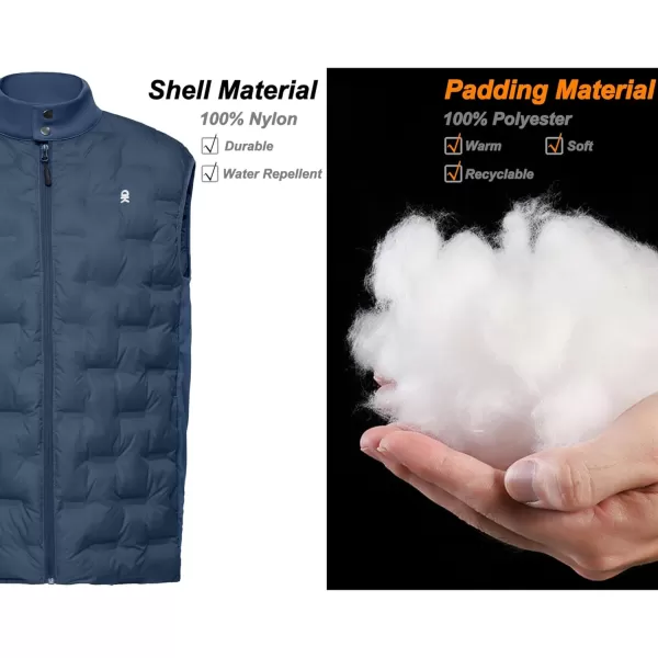 Little Donkey Andy Men's Lightweight Puffer Vest, Outdoor Windproof Sleeveless Jacket for Hiking Travel Golf