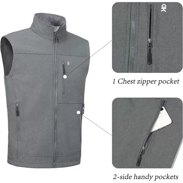 Little Donkey Andy Men’s Lightweight Softshell Fleece Lined Warm Vest Zip Up Sleeveless Casual Windbreaker Outerwear Jacket