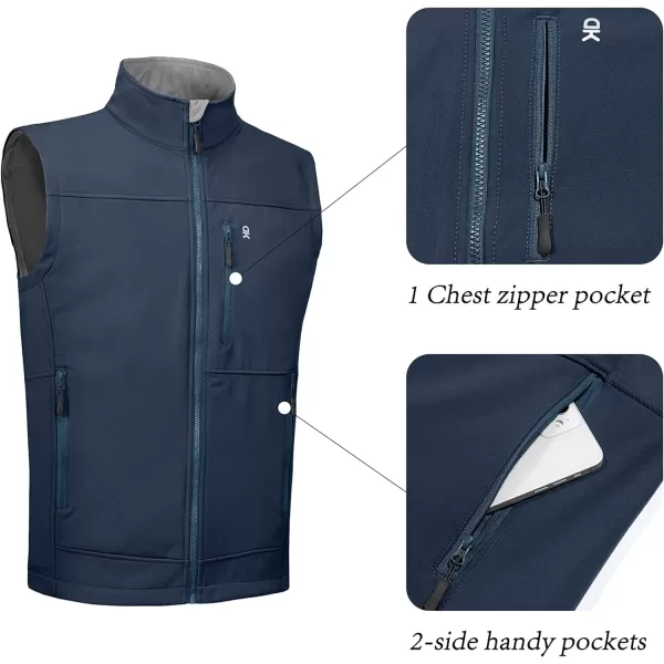 Little Donkey Andy Men’s Lightweight Softshell Fleece Lined Warm Vest Zip Up Sleeveless Casual Windbreaker Outerwear Jacket