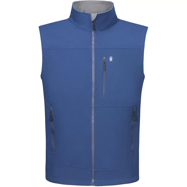 Little Donkey Andy Men’s Lightweight Softshell Fleece Lined Warm Vest Zip Up Sleeveless Casual Windbreaker Outerwear Jacket