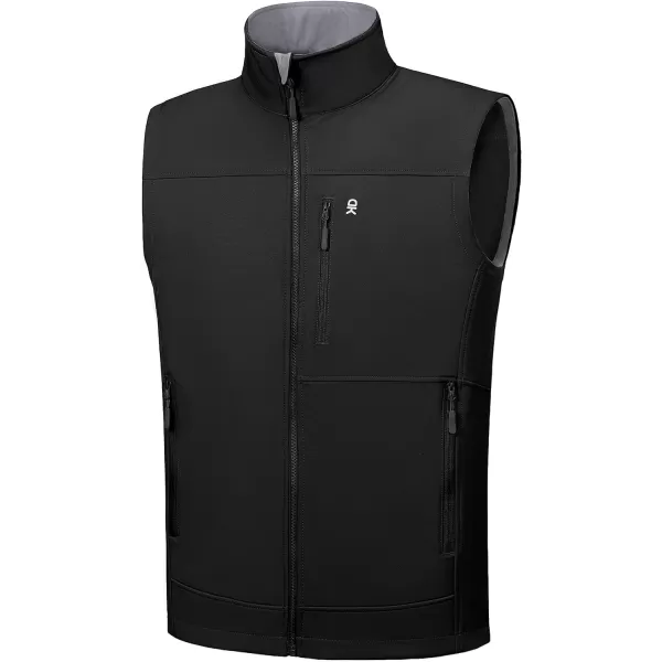 Little Donkey Andy Men’s Lightweight Softshell Fleece Lined Warm Vest Zip Up Sleeveless Casual Windbreaker Outerwear Jacket