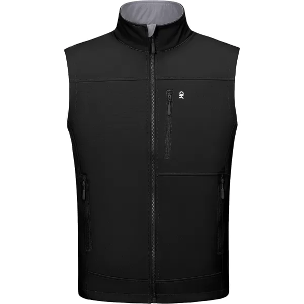 Little Donkey Andy Men’s Lightweight Softshell Fleece Lined Warm Vest Zip Up Sleeveless Casual Windbreaker Outerwear Jacket