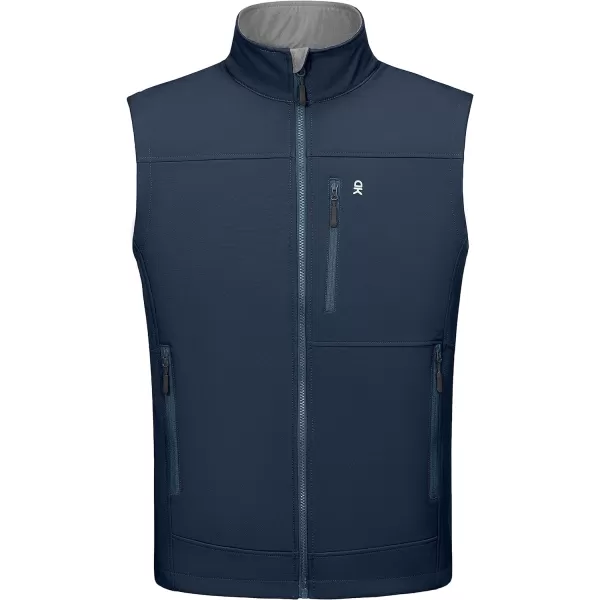 Little Donkey Andy Men’s Lightweight Softshell Fleece Lined Warm Vest Zip Up Sleeveless Casual Windbreaker Outerwear Jacket