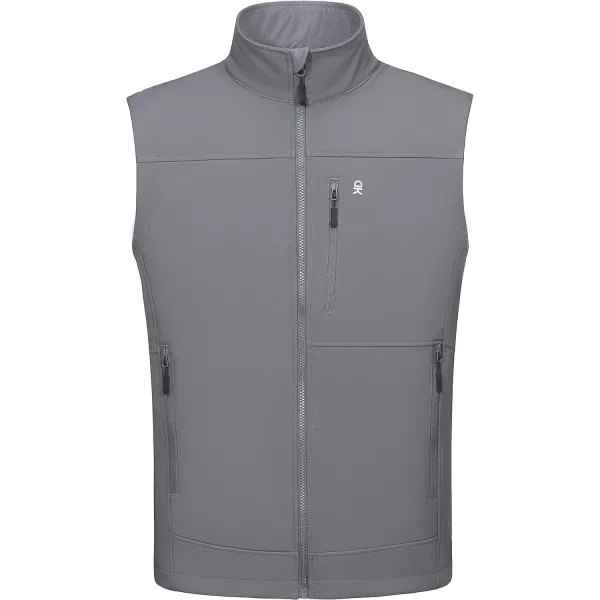 Little Donkey Andy Men’s Lightweight Softshell Fleece Lined Warm Vest Zip Up Sleeveless Casual Windbreaker Outerwear Jacket