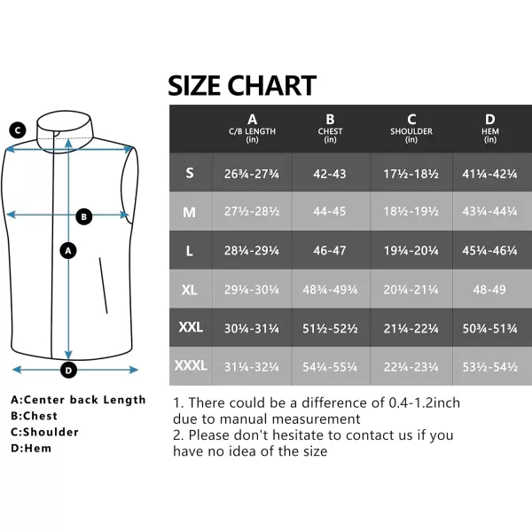 Little Donkey Andy Men’s Lightweight Softshell Fleece Lined Warm Vest Zip Up Sleeveless Casual Windbreaker Outerwear Jacket