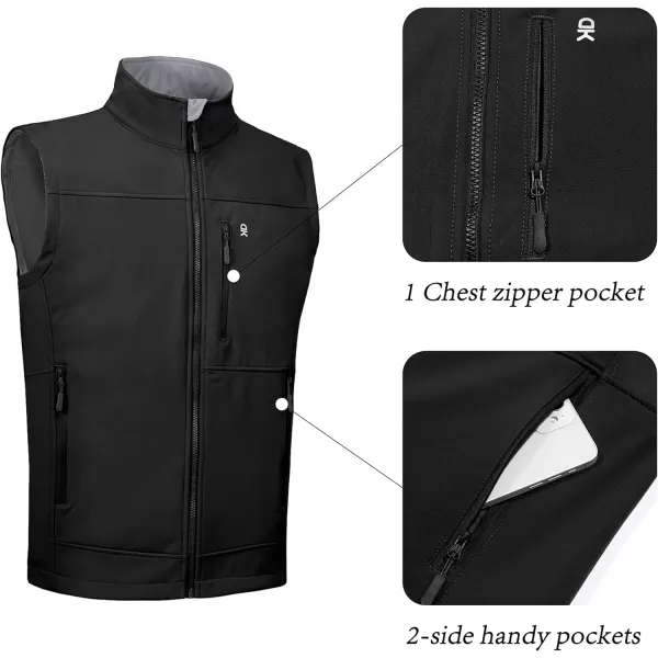 Little Donkey Andy Men’s Lightweight Softshell Fleece Lined Warm Vest Zip Up Sleeveless Casual Windbreaker Outerwear Jacket