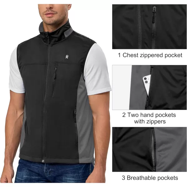 Little Donkey Andy Men's Lightweight Softshell Vest, Windproof Sleeveless Jacket for Running, Hiking, Cycling, Golf