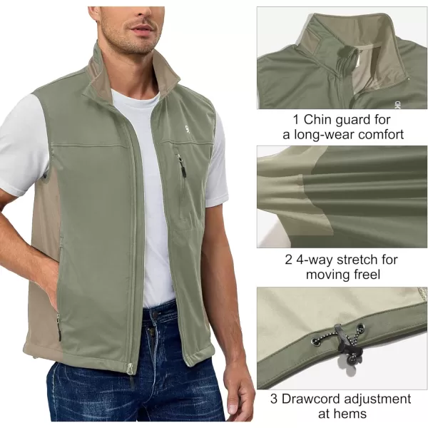 Little Donkey Andy Men's Lightweight Softshell Vest, Windproof Sleeveless Jacket for Running, Hiking, Cycling, Golf
