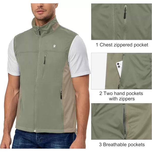 Little Donkey Andy Men's Lightweight Softshell Vest, Windproof Sleeveless Jacket for Running, Hiking, Cycling, Golf