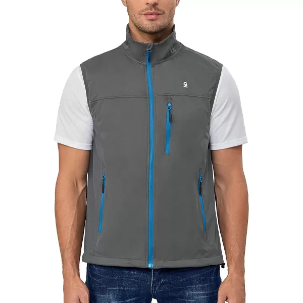 Little Donkey Andy Men's Lightweight Softshell Vest, Windproof Sleeveless Jacket for Running, Hiking, Cycling, Golf