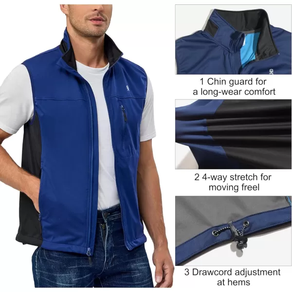 Little Donkey Andy Men's Lightweight Softshell Vest, Windproof Sleeveless Jacket for Running, Hiking, Cycling, Golf