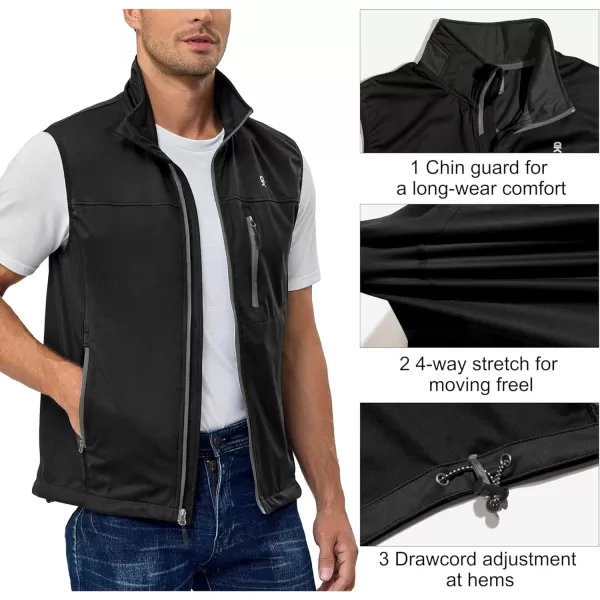 Little Donkey Andy Men's Lightweight Softshell Vest, Windproof Sleeveless Jacket for Running, Hiking, Cycling, Golf