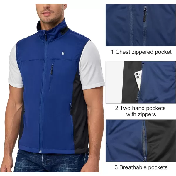 Little Donkey Andy Men's Lightweight Softshell Vest, Windproof Sleeveless Jacket for Running, Hiking, Cycling, Golf