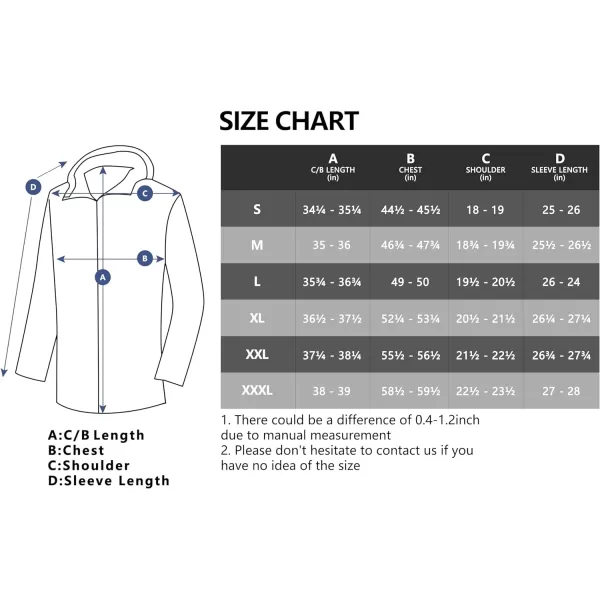 Little Donkey Andy Men's Long Waterproof Trench Coat Lightweight Windproof Rain Jacket Windbreaker Hiking Travel Camp