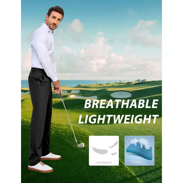 Little Donkey Andy Mens Regular Fit Dress Pants Golf Pants Lightweight Work Casual Travel Pants