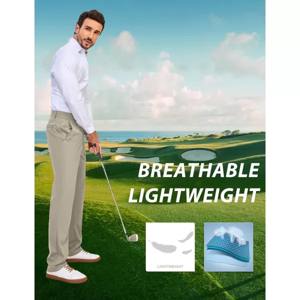 Little Donkey Andy Mens Regular Fit Dress Pants Golf Pants Lightweight Work Casual Travel Pants