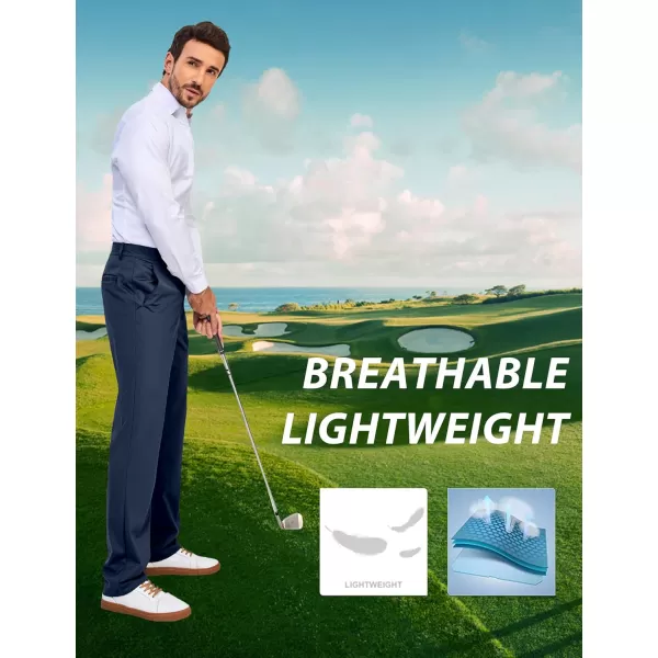 Little Donkey Andy Mens Regular Fit Dress Pants Golf Pants Lightweight Work Casual Travel Pants