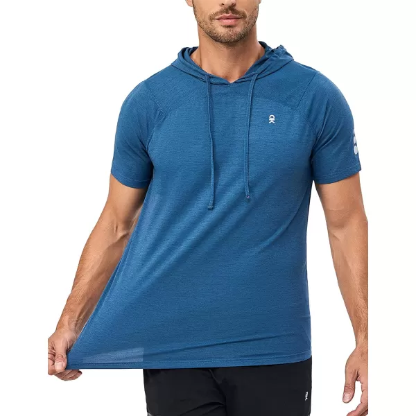 Little Donkey Andy Men's Short Sleeve Quick Dry Hooded T-Shirt Workout Moisture Wicking Tees