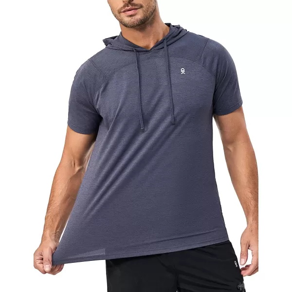 Little Donkey Andy Men's Short Sleeve Quick Dry Hooded T-Shirt Workout Moisture Wicking Tees