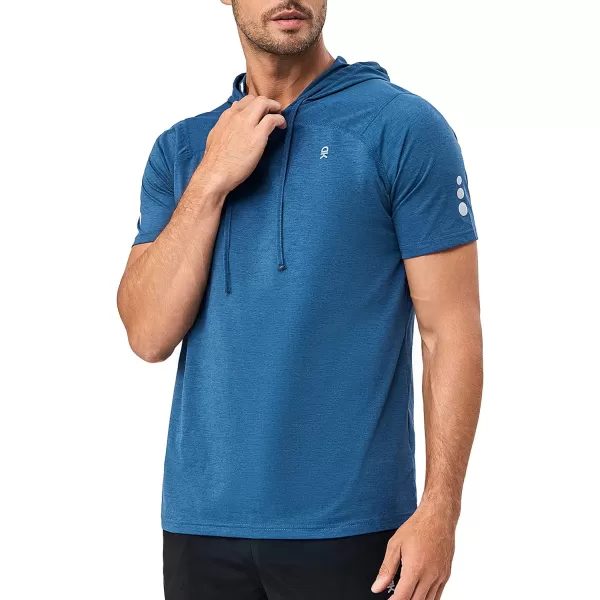 Little Donkey Andy Men's Short Sleeve Quick Dry Hooded T-Shirt Workout Moisture Wicking Tees