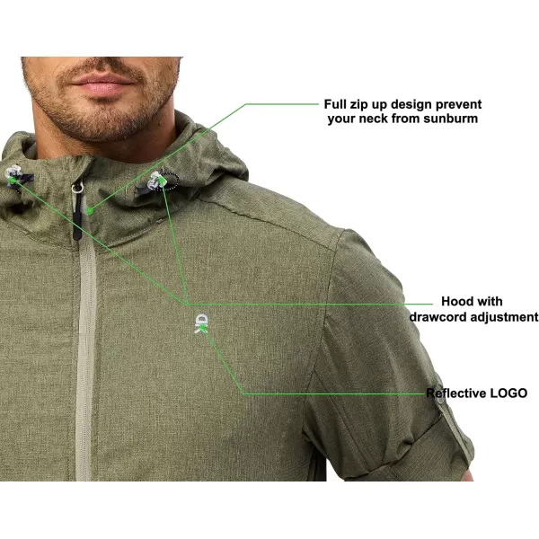 Little Donkey Andy Men's UPF 50+ Sun Protection Jacket Full Zip Lightweight Hoodie Summer Shirts for Hiking Fishing outdoor