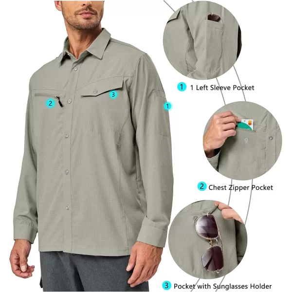 Little Donkey Andy Mens UPF 50+ UV Protection Long Sleeve Lightweight Shirt Breathable Quick Dry Hiking Fishing Shirts