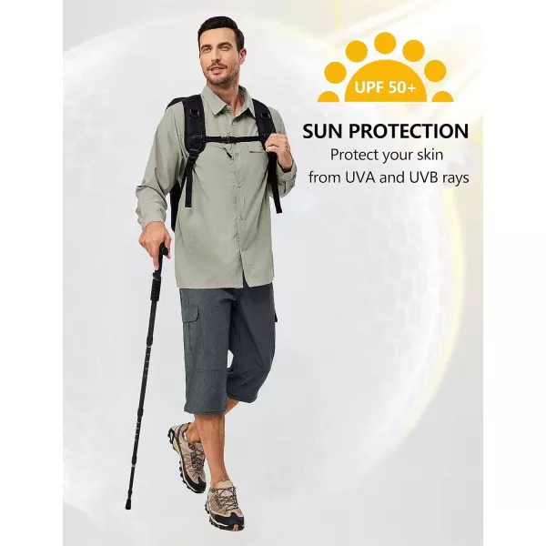 Little Donkey Andy Mens UPF 50+ UV Protection Long Sleeve Lightweight Shirt Breathable Quick Dry Hiking Fishing Shirts