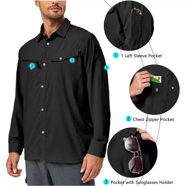 Little Donkey Andy Mens UPF 50+ UV Protection Long Sleeve Lightweight Shirt Breathable Quick Dry Hiking Fishing Shirts