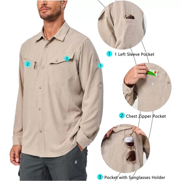 Little Donkey Andy Mens UPF 50+ UV Protection Long Sleeve Lightweight Shirt Breathable Quick Dry Hiking Fishing Shirts