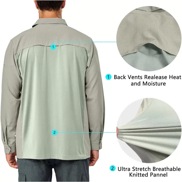 Little Donkey Andy Mens UPF 50+ UV Protection Long Sleeve Lightweight Shirt Breathable Quick Dry Hiking Fishing Shirts