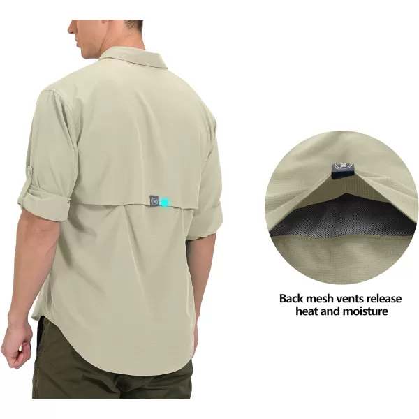 Little Donkey Andy Men's UPF 50 UV Protection Shirt, Breathable Long Sleeve Fishing Hiking Shirts, Quick Dry