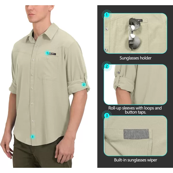 Little Donkey Andy Men's UPF 50 UV Protection Shirt, Breathable Long Sleeve Fishing Hiking Shirts, Quick Dry