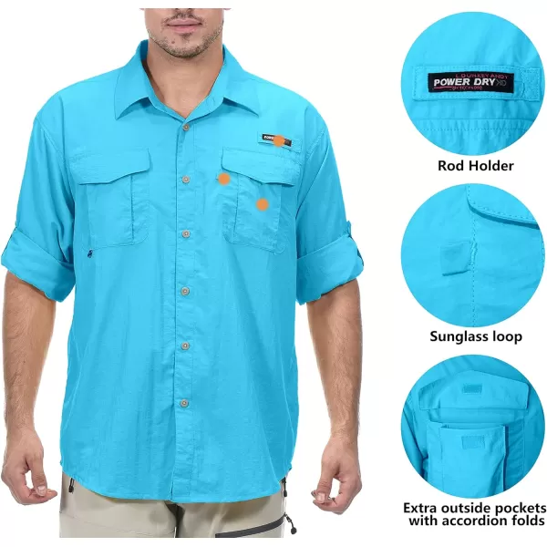Little Donkey Andy Men's UPF 50+ UV Protection Shirt, Long Sleeve Fishing Shirt, Breathable and Fast Dry