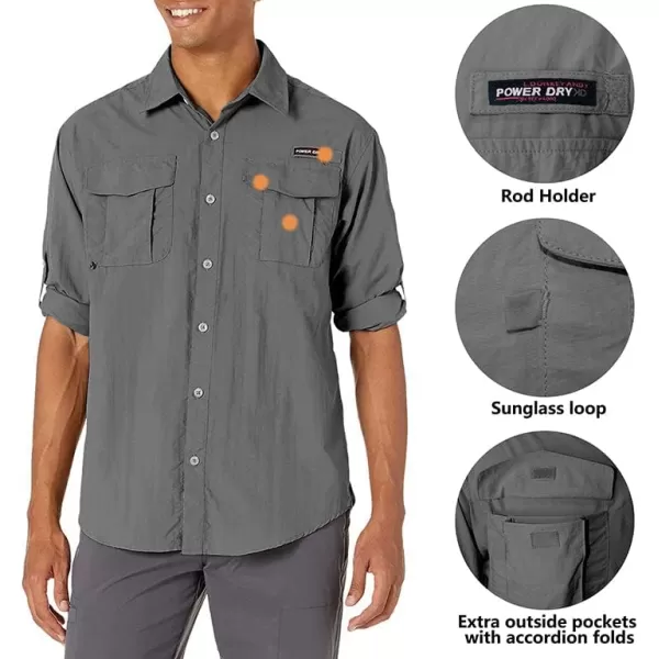 Little Donkey Andy Men's UPF 50+ UV Protection Shirt, Long Sleeve Fishing Shirt, Breathable and Fast Dry
