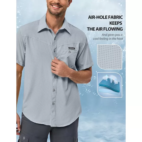 Little Donkey Andy Men's UPF 50 UV Protection Shirt, Ultra-Breathable Short Sleeve Fishing Hiking Shirts