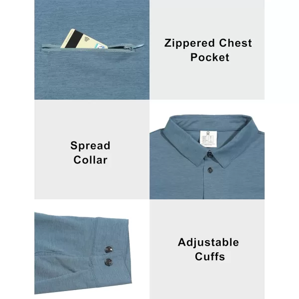 Little Donkey Andy Men's UPF 50+ UV Protection Shirts, Cooling Quick-Dry Performance Fishing Shirts for Outdoor