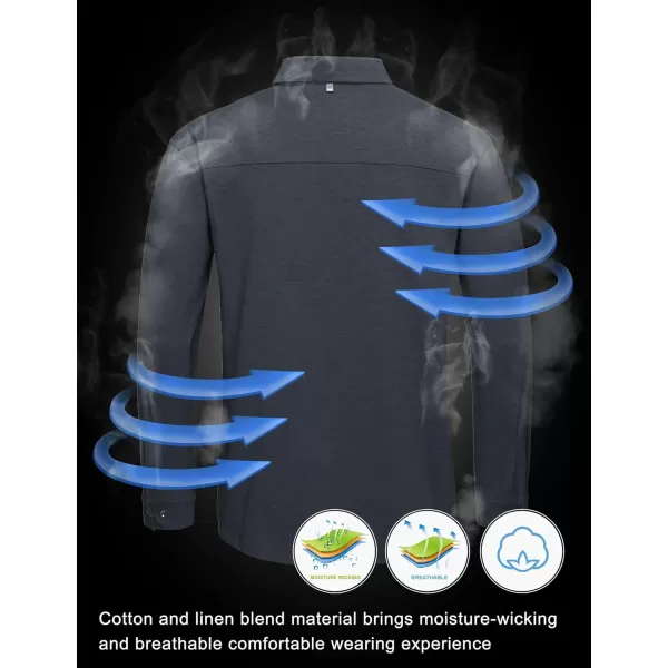 Little Donkey Andy Men's UPF 50+ UV Protection Shirts, Cooling Quick-Dry Performance Fishing Shirts for Outdoor