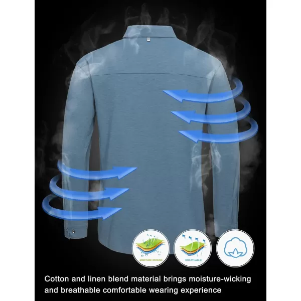 Little Donkey Andy Men's UPF 50+ UV Protection Shirts, Cooling Quick-Dry Performance Fishing Shirts for Outdoor