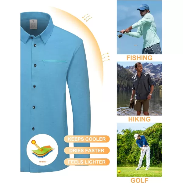 Little Donkey Andy Men's UPF 50+ UV Protection Shirts, Cooling Quick-Dry Performance Fishing Shirts for Outdoor