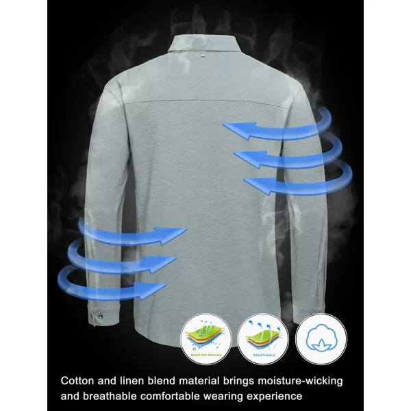 Little Donkey Andy Men's UPF 50+ UV Protection Shirts, Cooling Quick-Dry Performance Fishing Shirts for Outdoor