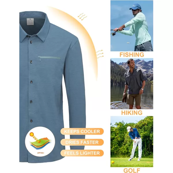 Little Donkey Andy Men's UPF 50+ UV Protection Shirts, Cooling Quick-Dry Performance Fishing Shirts for Outdoor